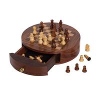 Jeu D'échecs Rond Bois 18x5cm