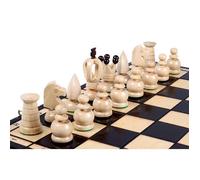 Jeu d'Echecs ROYAL en bois de charme, de grande taille (44 x 44cm) - Ensemble Complet
