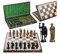 Jeu d'échecs - SPARTA - Modèle SPARTA - Taille du roi 10 cm - Échiquier 50 x 50 cm - Pièces pesées