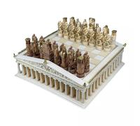 Jeu d'échecs Temple du Parthénon et 32 pièces de dieux grecs romains