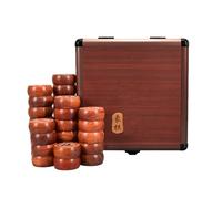 Jeu d'échecs Traditionnel Chinois Xiangqi en Palissandre for 2 Joueurs - Jeu de société de Voyage Portable avec échiquier en Cuir et Coffret Cadeau(4.8cm/1.9in)