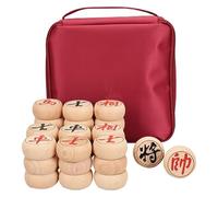 Jeu d'échecs Traditionnel Chinois Xiangqi for 2 Joueurs - Jeu de société de Voyage Portable avec pièces en hêtre et Plateau en Cuir(3.8cm/1.5in)