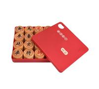 Jeu d'échecs Traditionnel Chinois Xiangqi Portable - Jeu de société de Voyage for 2 Joueurs avec pièces en buis et Plateau en Cuir
