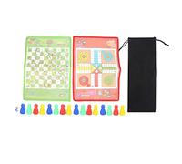 Jeu d'échecs Volants Serpent et échelle Portable 2 en 1, Jeu de société Amusant en Famille, Tissu Non tissé, pièces en Plastique légères et durables, Design coloré pour Enfants et