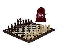Jeu d'échecs wengé avec pièces d'échecs et sac d'échecs 35,6 cm