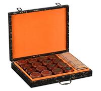 Jeu d'échecs Xiangqi for 2 Joueurs - Jeu de stratégie éducatif avec Coffret Cadeau et échiquier en Cuir(Rosewood,5.8cm/2.3in)