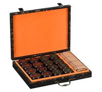Jeu d'échecs Xiangqi for 2 Joueurs - Jeu de stratégie éducatif avec Coffret Cadeau et échiquier en Cuir(Ebony,4.8cm/1.9in)