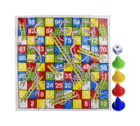 Jeu d'échelle | Mini Set de Jeu de société Snakes and Ladders | Jouet d'échecs Pliant Portable Compact pour Les fêtes de Famille de Voyage Adultes