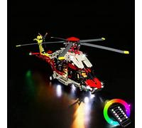 Jeu d'éclairage LED pour Lego Airbus H175 Rescue Helicopter, Télécommande Décoration Éclairage Set pour Lego 42145 Technic Airbus H175 Rescue Helicopter Creative Toy Light (Pas Lego Modèle)