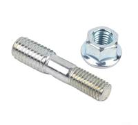 Jeu d'écrous à vis à double tête pour plaque de guidage de tronçonneuse - Compatible avec les systèmes de montage de barre de 52 mm et 58 mm, accessoire d'outils forestiers en acier argenté (1 tige