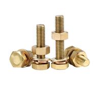 Jeu d'écrous à vis en laiton M4 M5 ~ M16, boulon hexagonal externe, Kit de joints élastiques, vis à filetage métrique, fonctionnement électronique(M10x35 (2Set))