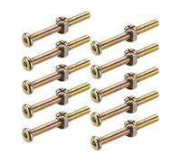 Jeu d'écrous de boulons meubles M6x15/20/25/30/35/40/50/60mm, 5 à 20 pièces, vis douille hexagonale avec écrous baril pour machines-outils machine(M6 x 15mm 10pcs)