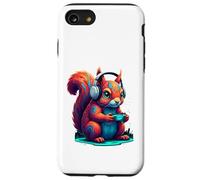 Jeu d'écureuil coloré avec Casque contrôleur Gamer Coque pour iPhone SE (2020) / 7/8