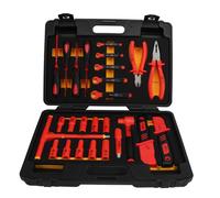 Jeu D'embouts à Cliquet à Douille IsoléE 1000v, Kit D'outils D'entretien De VéHicule à EntraîNement 3/8 Pouces Pour SystèMe De Freinage éLectrique Du Moteur, 26 PièCes