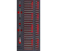 Jeu d'embouts automobile Ribe- Spline- HEX- TORX 59 pièces module en mousse pour servante d'atelier MW Tools MWBIT59