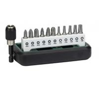 Jeu d'embouts compact Bosch DIY 12 pièces, 5x Torx, 6x cruciformes, 1 porte-embouts magnétique, noir/argenté (1 jeu)