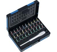 Jeu d'embouts de mécanique de précision HEYTEC équipé 31 pièces en boîte plastique bleue