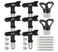 Jeu D'embouts De Pulvérisation Peinture sans Air 6 Buses Peinture Réversibles 6 Filtres pour Pistolets sans Air 2 Protège-Embouts Buse 14 Pièces