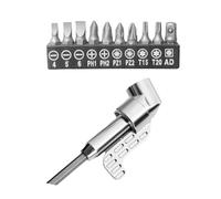 Jeu d'embouts de tournevis, adaptateur de perceuse à angle de 105 degrés avec tige hexagonale pour coins serrés, kit de tournevis en métal pour réparation de bricolage