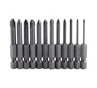 Jeu d'embouts de tournevis cruciforme 12 pièces en acier allié S2 1/4 "tige hexagonale 50mm / 2in embouts de tournevis Phillips magnétiques PH00 PH0 PH1 PH2 pour la réparation de montres