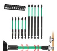 Jeu d'embouts de tournevis magnétiques 90 mm 150 mm en alliage d'acier antidérapant Pozi PZ2 PZ3 Phillips PH2 Quart de pouce Tige hexagonale pour tournevis et perceuses (90 mm)