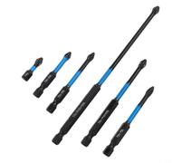 Jeu d'embouts de tournevis magnétiques en alliage d'acier 62HRC pour perceuse à percussion PH pour tournevis Torx Hex 25 mm-150 mm (25 + 50 + 65 + 70 + 90 + 150 mm)