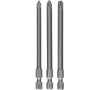 Jeu d'embouts de vissage extra-durs, 3 pièces, PZ1, PZ2, PZ3, 89 mm