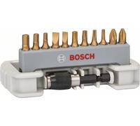 Jeu d'embouts de vissage Max Grip Bosch 11 pièces PH PZ T, S HEX Porte-embouts à serrage rapide