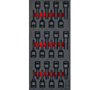 Jeu d'embouts douilles à chocs 1/2 TORX-HEX-SPLINE 24 pièces module en mousse pour servante d'atelier MW Tools MWDBI24