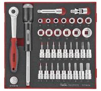 Jeu d'embouts douilles HEX Foam2 tray 3/8'' 8- 22mm 36 pièces Teng Tools TED3836