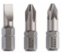 Jeu d'embouts PH 2, PZ 2, S 1,0 x 5,5 Bosch Accessories 2607001766 extra-dur Forme (embouts): D 6.3 3 pc(s)