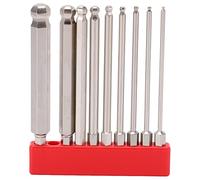 Jeu d'Embouts Tournevis Hexagonal 9pcs, Acier S2 Antirouille, Pointe Bille Magnétique, Tige Hex 1/4 Pouce 50mm - Haute Précision, Durabilité Renforcée, Compatible Visseuse (100mm)