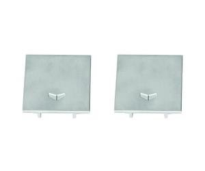 Jeu d'embouts Xperta verre pour rail à fixation murale - gris ARGENTA