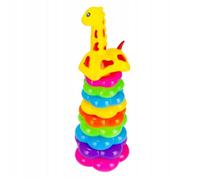 Jeu d'empilage - Anneaux à empiler girafe - PVC - Mixte - Bébé - Multicouleurs - 25 x 9 cm