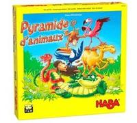 HABA- Pyramide d’Animaux - Jeu d'adresse en Bois - Jeu de société Enfants - 4 Ans et Plus - Réf 305521