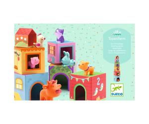 Jeu d'empilage cubes et animaux Topanifarm dès 18 mois Djeco
