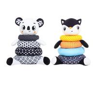 Jeu D'empilage D'animaux En Peluche, Apprentissage Éducatif, Jouet De Développement, Activité Pour Garçons Et Filles | Encourage La Coordination Œil-main Sensoriel Ensemble De Tour D'anneaux Souples S