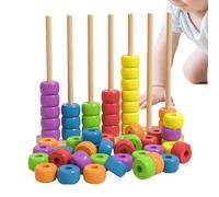 Jeu d'empilage de correspondance de couleurs, puzzle de pile d'anneaux de défi rapide pour 2 joueurs, casse-tête de table compétitif avec supports d'anneaux et de cartes - Jeu familial, soirée, voyage
