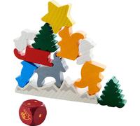 Jeu d'empilage en bois HABA Animal Upon Animal Christmas, dition limit e, dans une bo te de collection - Jeux amusants avec des animaux en bois