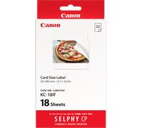 Jeu d'encre couleur et de papier autocollant au format 54 × 86 mm Canon KC-18IF, 18 feuilles