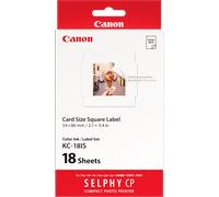 Jeu d'encre couleur et de papier autocollant au format 54 × 86 mm Canon KC-18IS, 18 feuilles