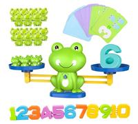 Jeu d'équilibre des grenouilles, jeux de mathématiques de maternelle à l'échelle de l'équilibre en plastique avec grenouille, numéro et cartes, jouets de comptage éducatif pour enfants âgés de 3 ans