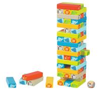 Jeu d'équilibre en bois La Tour animaux (55 pièces)