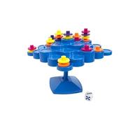 Jeu d'équilibre en plastique bleu avec 48 pièces multicolores et 1 dé inclus - -