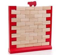 Jeu d'équilibre le mur vacillant , jeu du mur en briques de bois Ivoire G