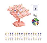 Jeu d'équilibre pour, empileur de comptage d'astronautes, Arbre d'équilibre de Table de 25 x 20 cm pour 3 garçons et Filles, Planche en Bois avec pièces de Couleur, Ensemble de Puzzle éducatif