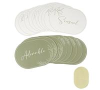 Jeu des Adjectifs de Mariage, 10 Questions et 20 Pancartes, 28,5 x 20 cm, Vert Sauge et Crème