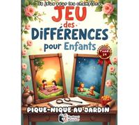 Jeu des Différences pour Enfants - Pique-nique au Jardin: 50 Puzzles Colorés Cherche et Trouve les 5 Erreurs | Livre d'Observation Grande Nature & ... | Mode Challenge (Sans solutions incluses !)