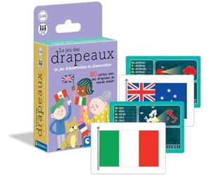 Jeu des Drapeaux Jeu de Société Éducatif 50 Cartes Pays Enfant Dès 6 Ans | Reconnais tous les emblèmes du monde entier en famille ou entre amis très proches | culture générale ludique | idée cadeau