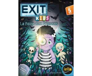 Jeu d'escape game IELLO Exit Kids La Foire aux Frissons - Jeu d'énigmes familial 5+ - Compact, rejouable - Teal/Violet/Noir